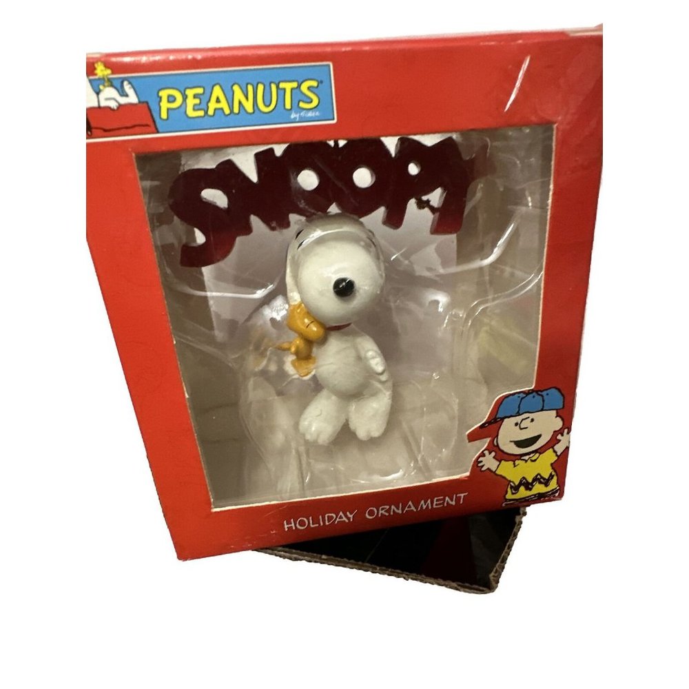 PEANUTS HOLIDAY ORNAMENT, SPELLOUT SNOOPY WOODSTOCK, KURT S. ADLER‎ NIB